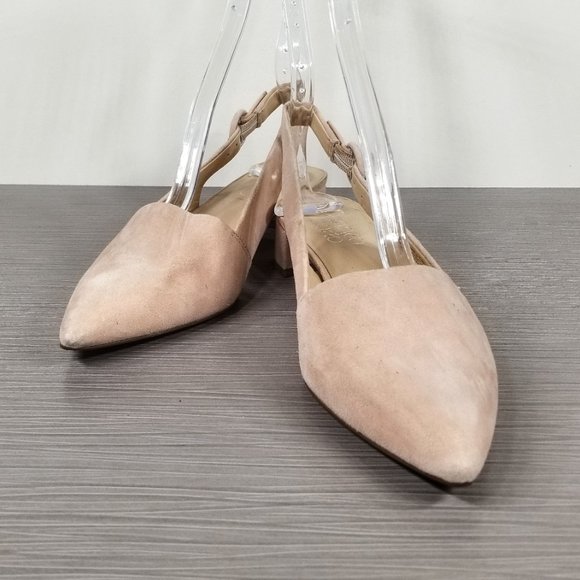 Franco Sarto Vellez Slingback Pumps, Light Peach Suede, Womens Various Sizes - Picture 4 of 14